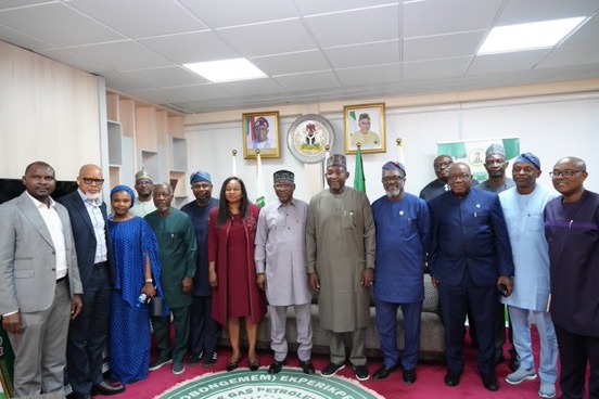 Nigerian Midstream and Downstream Petroleum Regulatory Authority (NMDPRA), Rabiu Abdullahi Umar, don visit Minister of State for Petroleum Resources (Oil), Senator Heineken Lokpobiri , and Minister of State for Petroleum Resources (Gas), Rt. Hon. Ekperikpe Ekpo